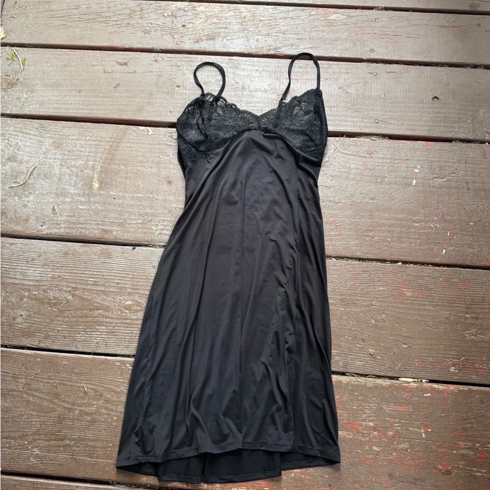 Elegant Black Lace Slip Dress